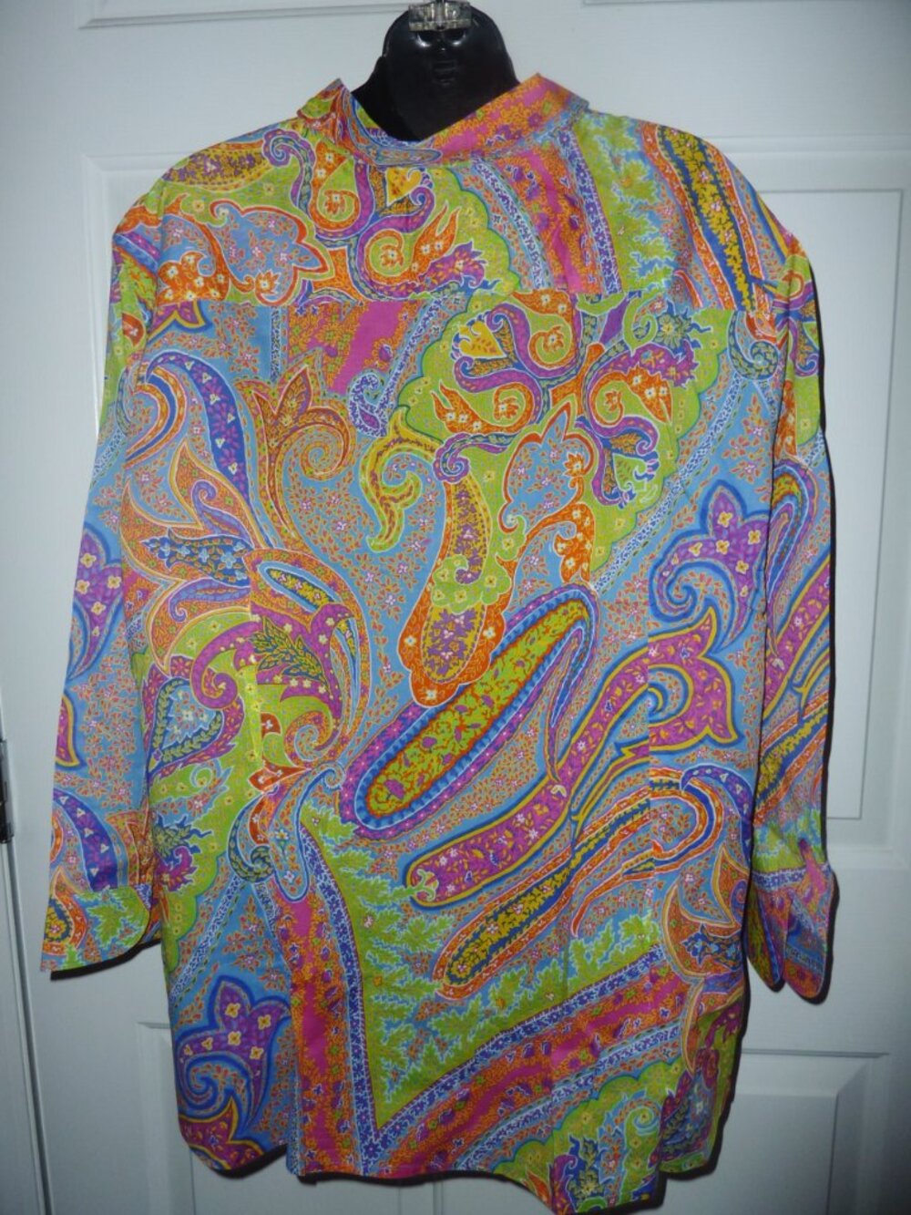 Mint! Lauren Ralph Lauren Polo Ladies Button Down Paisley Blouse 3X - Picture 5 of 6